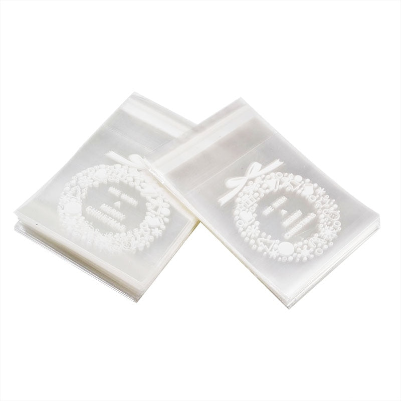 100pcs Cookie/Treat Favor Bags (Holiday Print)