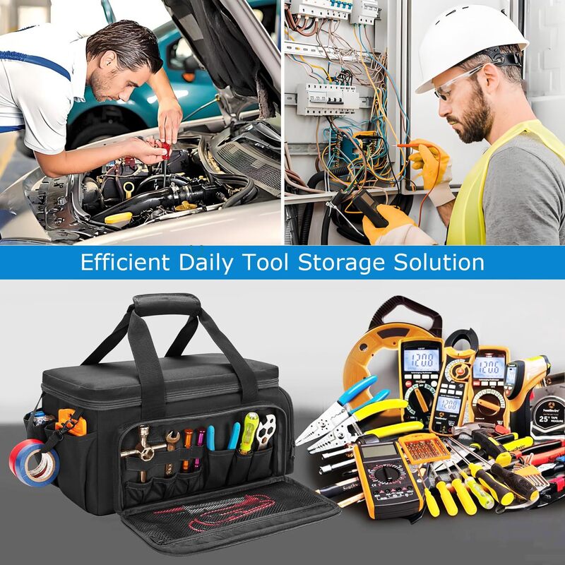 14 Heavy-Duty Tool Bags + Non-Slip Organizer