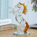 Crystal Glass Rearing Horse Statue