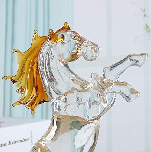 Crystal Glass Rearing Horse Statue detail