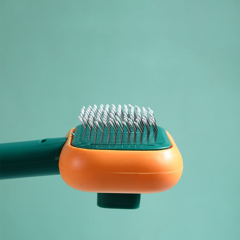 Cat grooming brush bristle detail
