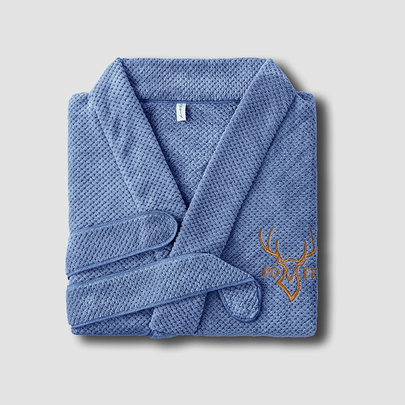 Coral Fleece Waffle Bathrobe (hotel style)