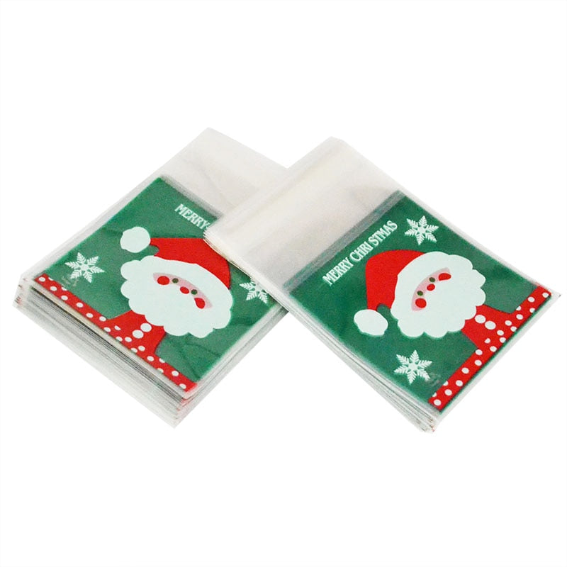 100pcs Cookie/Treat Favor Bags (Holiday Print)
