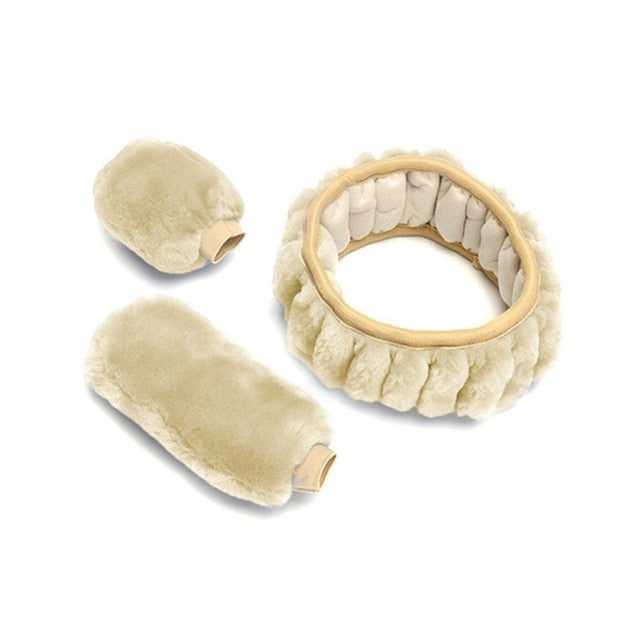Universal Plush Steering Wheel Cover + Hand Brake/Gear