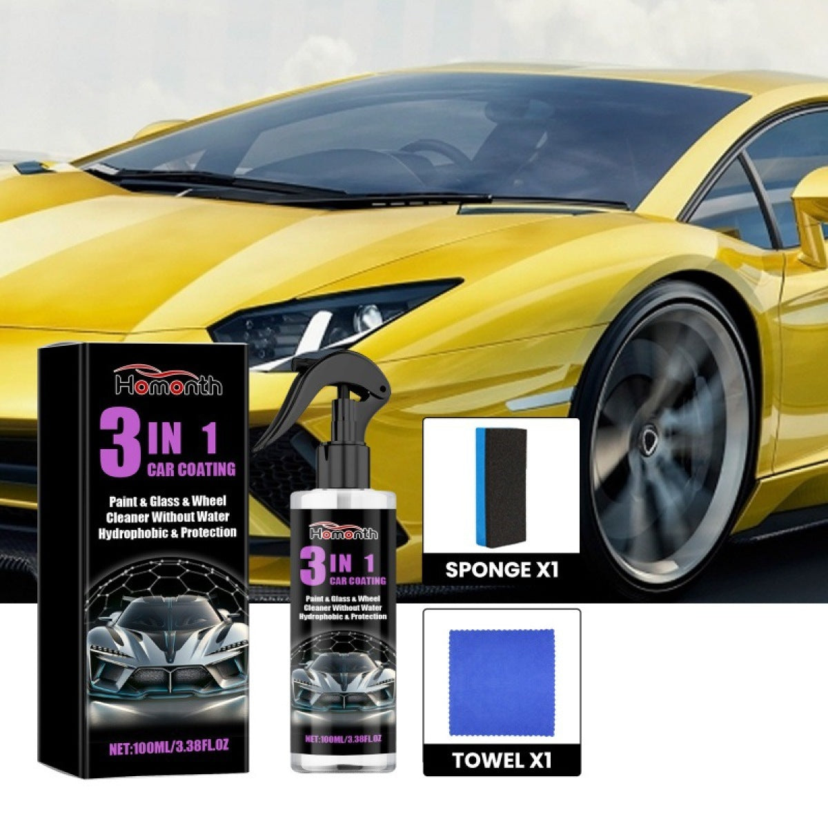 3-in-1 Ceramic Car Coating Spray Kit