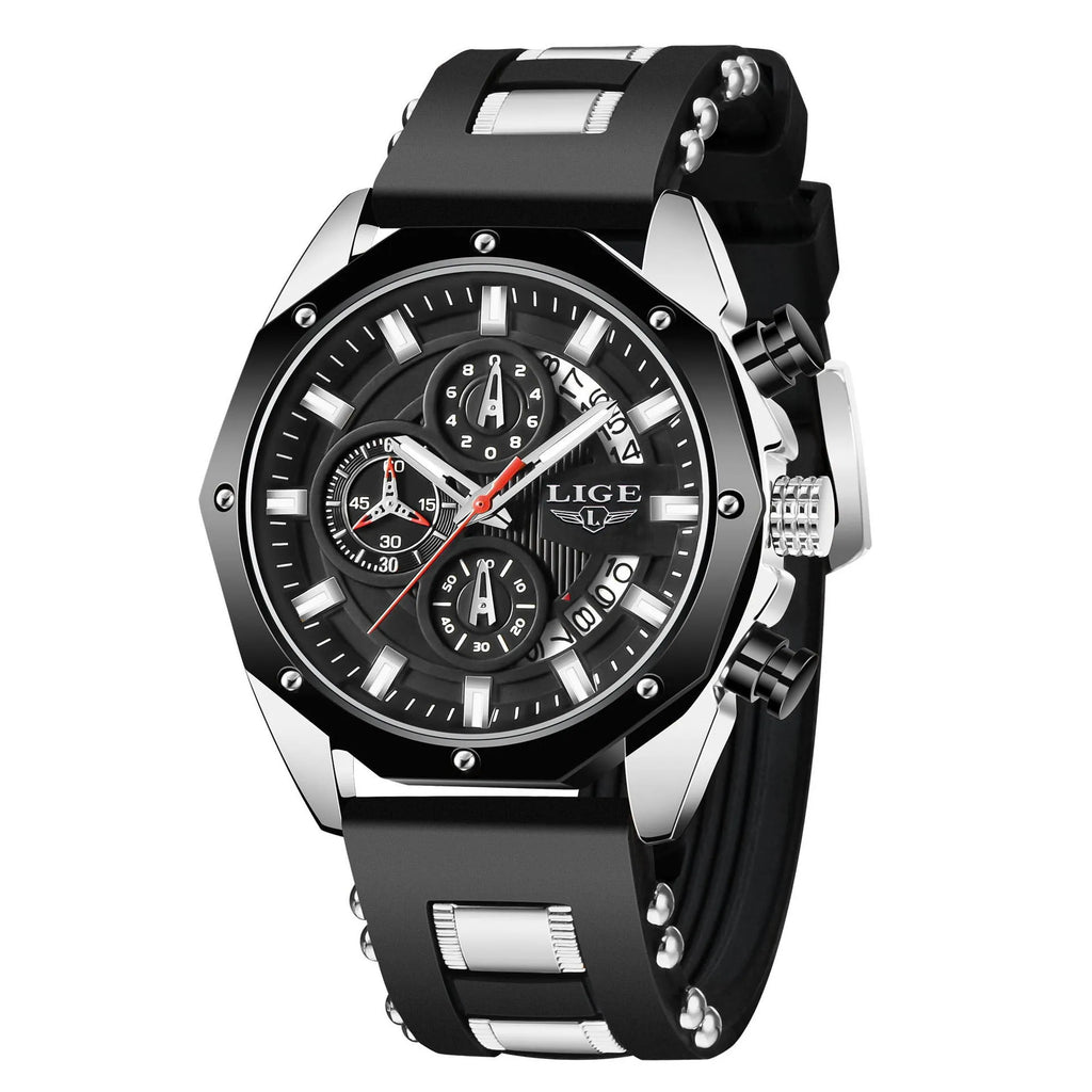 Chronograph Sport Watch blue and rose gold
