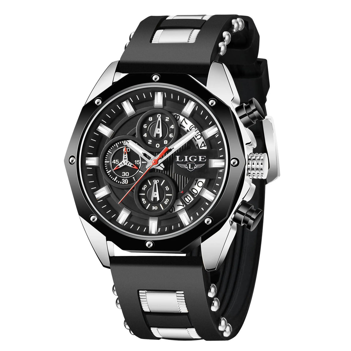 Chronograph Sport Watch blue and rose gold