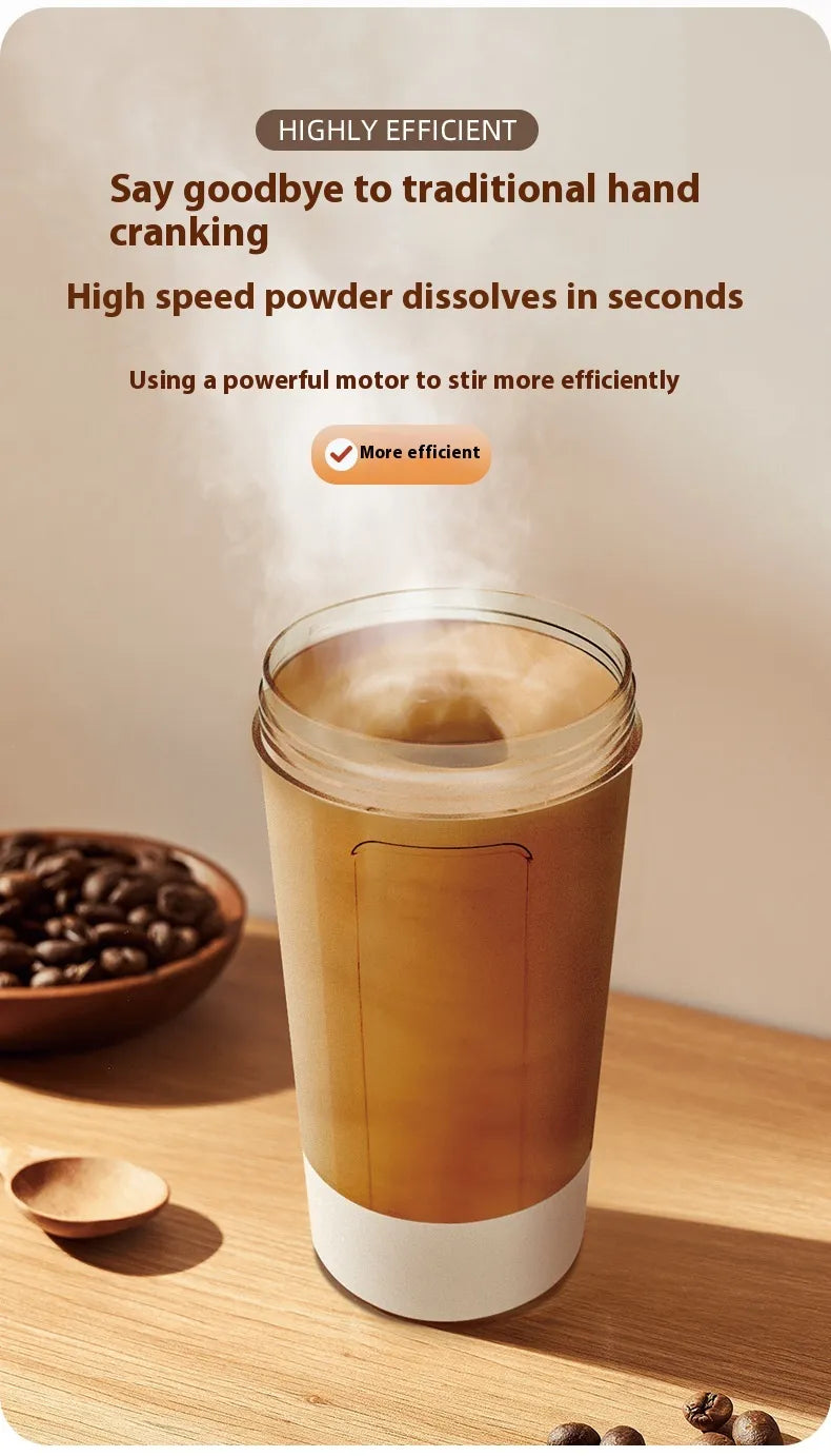 Electric shaker bottle standing on counter