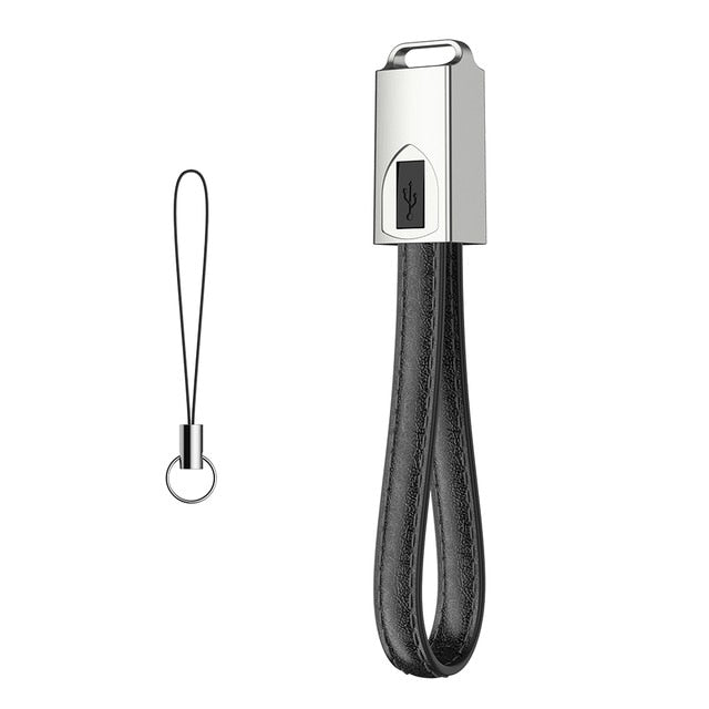 Lightning/Micro-USB/Type-C Keychain Charging Cable