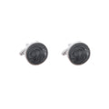 Round lacquer-inlay cufflinks, pair