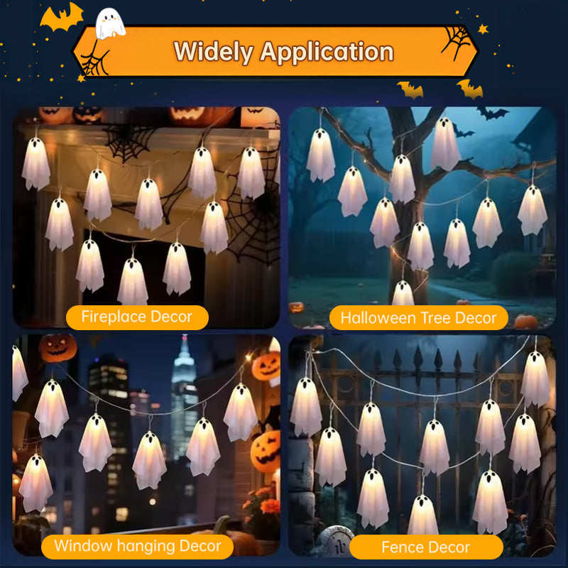 Halloween Ghost Lights 8-Mode Waterproof String