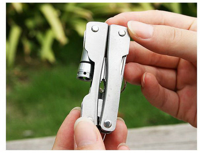 Stainless Steel Multi Tool Pocket with LED Light