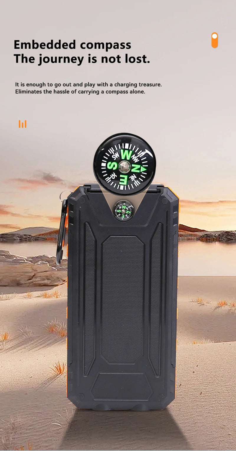 Solar Power Bank 20000mAh with Compass