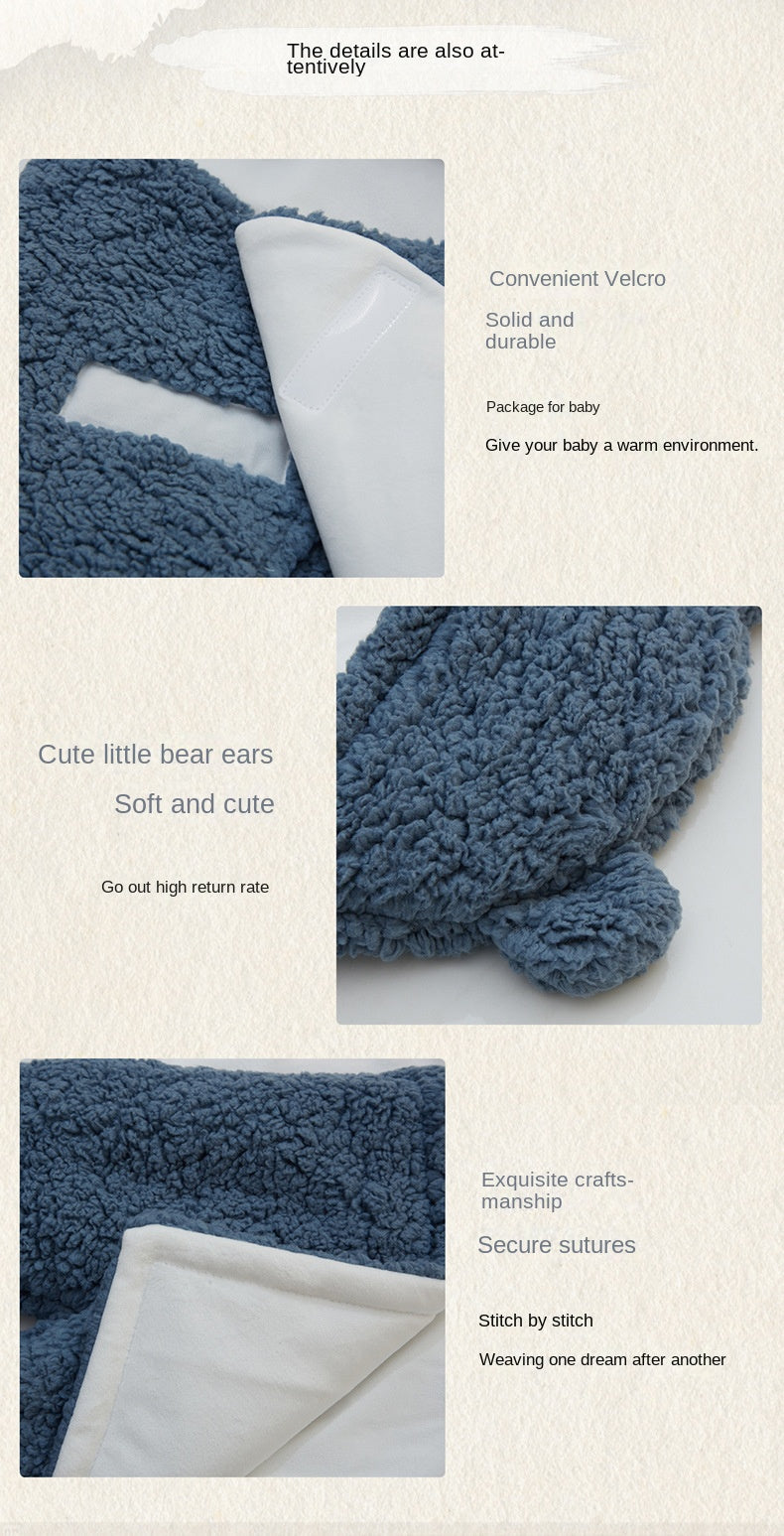 Infant Lamb Velvet Swaddle Blanket Anti-Startle