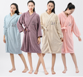 Coral Fleece Waffle Bathrobe (hotel style)