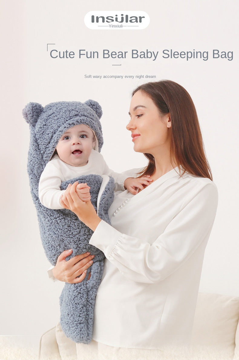 Infant Lamb Velvet Swaddle Blanket Anti-Startle