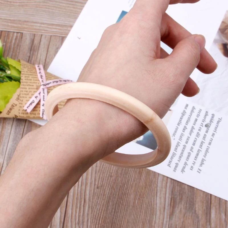 6pc Unfinished Wood Bangle Bracelets