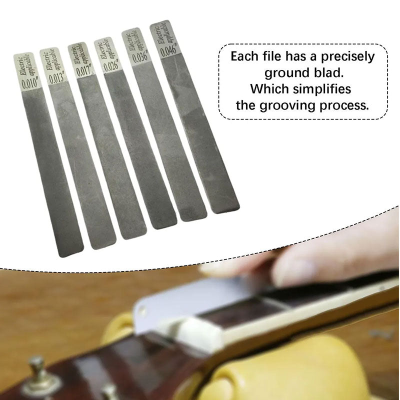 6-Piece Stainless Steel Guitar Fret Files Set