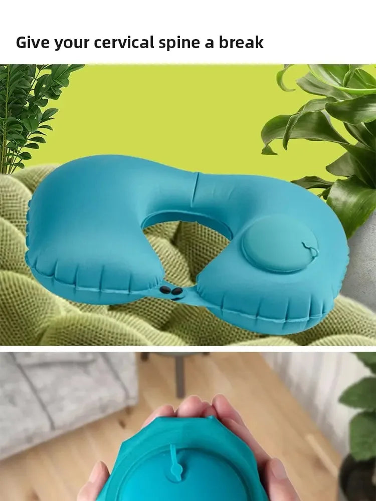 U-Shape Travel Pillow - Inflatable Neck Pillow