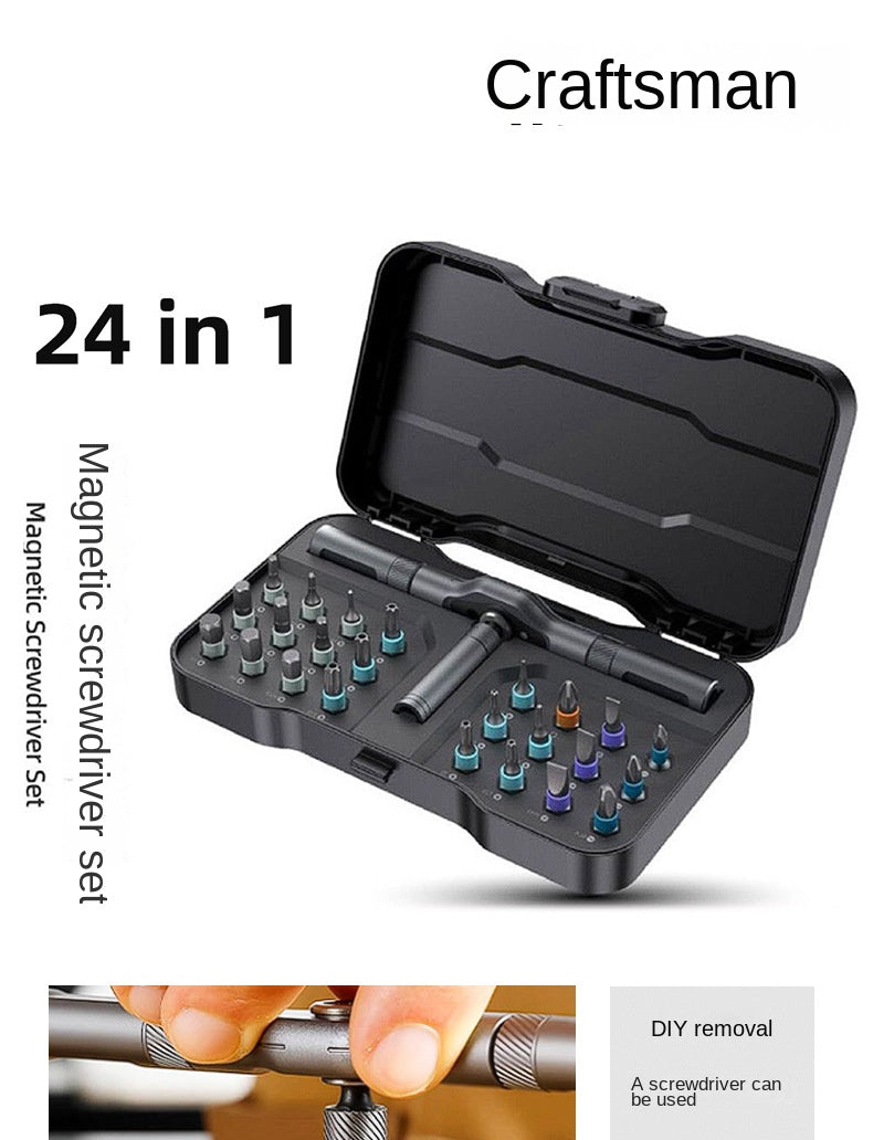 24-in-1 Ratchet Screwdriver Set (T-Type; S2 Steel)