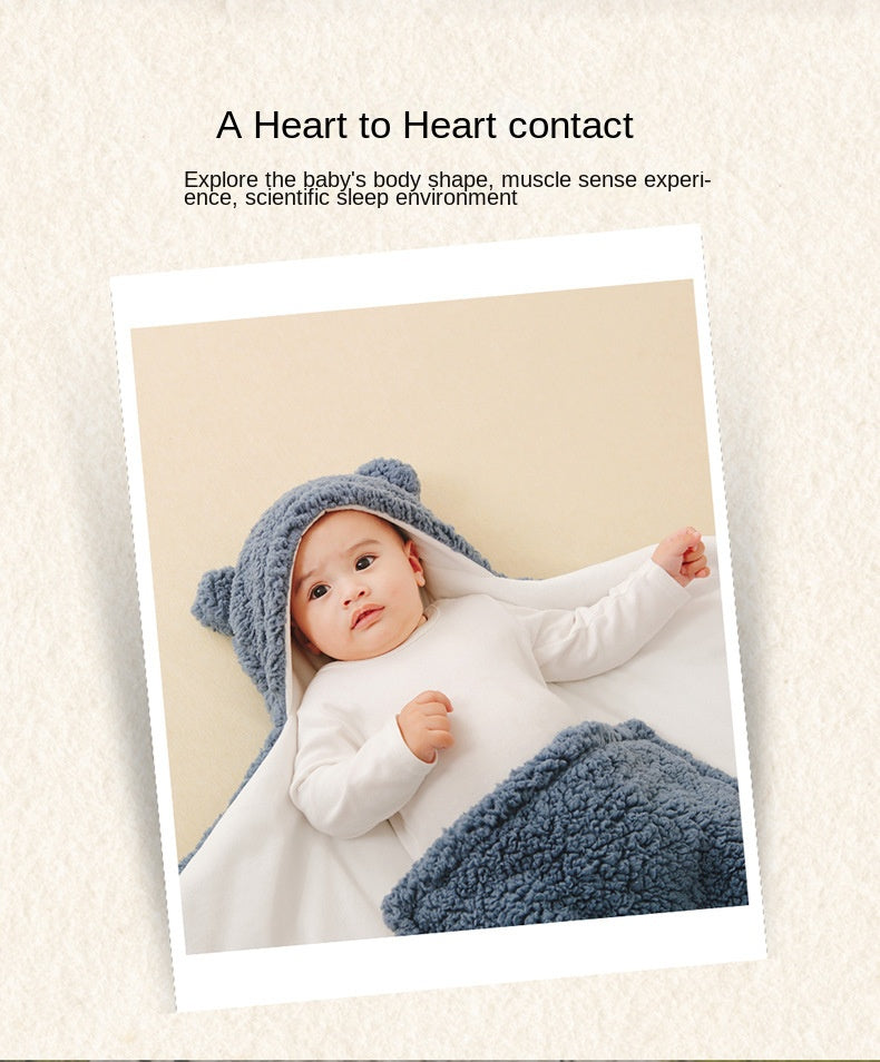 Infant Lamb Velvet Swaddle Blanket Anti-Startle
