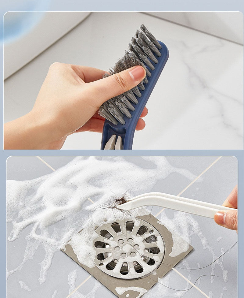 Bathroom Cleaning Brush Floor Crevice/Shoe Two-In-One