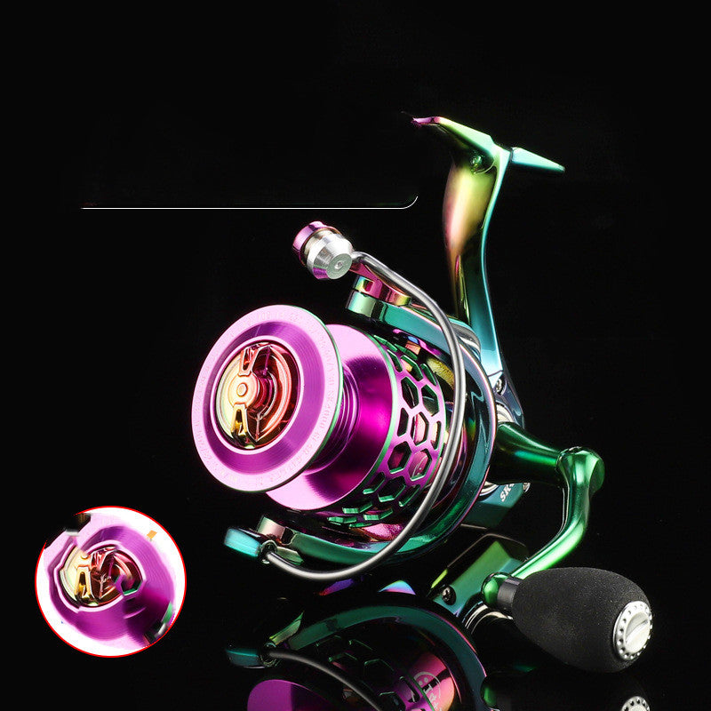 Colorful spinning fishing reel