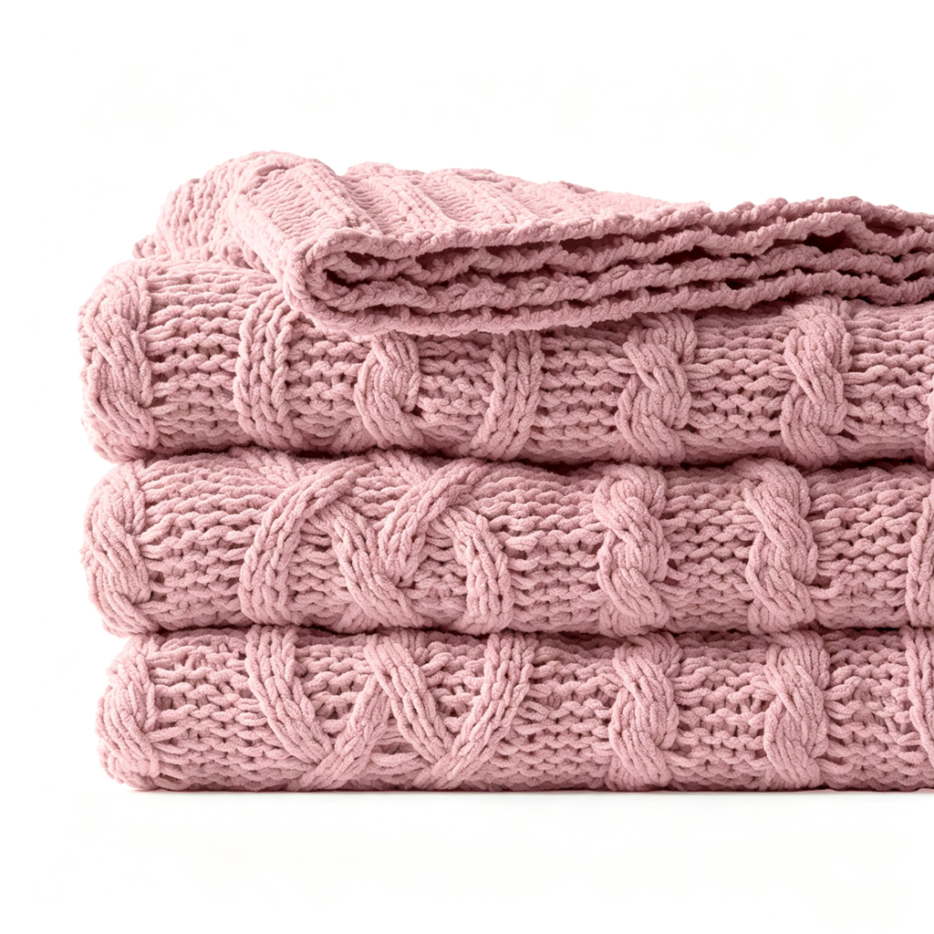 Oatmeal Cable Knit Throw 130x170cm