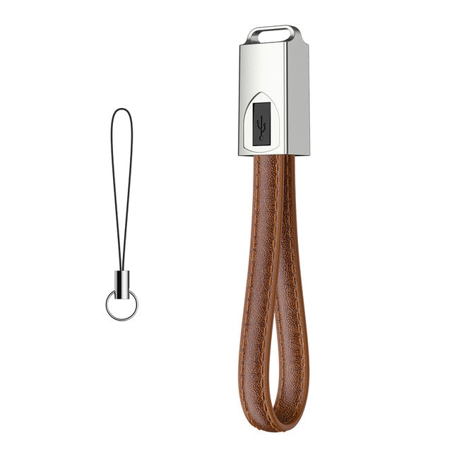 Lightning/Micro-USB/Type-C Keychain Charging Cable