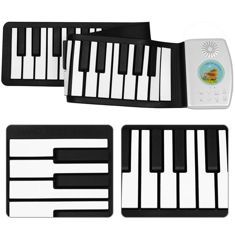 49-Key Rainbow Handroll Silicone Kids Piano/Organ