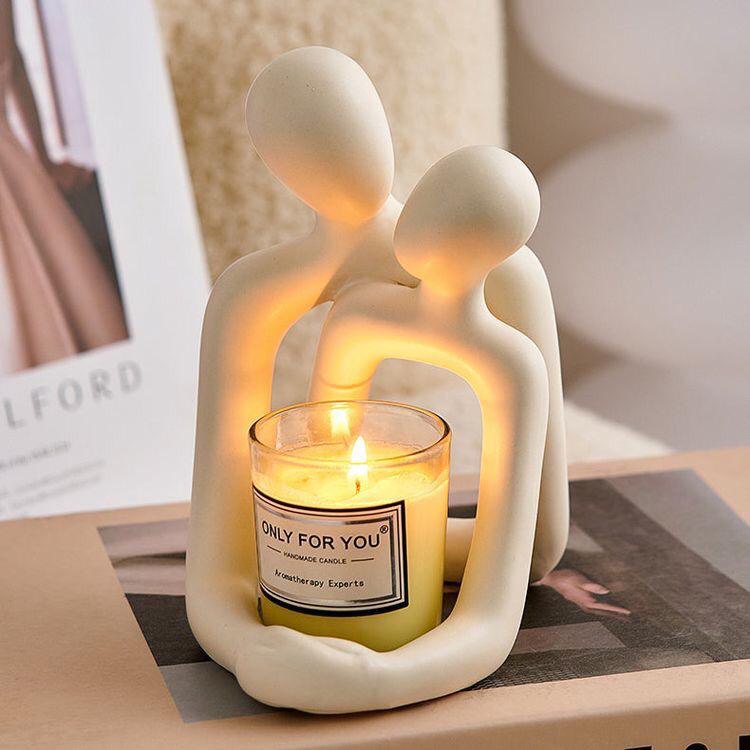 Heartwarming Loving Couple Resin Statue detail