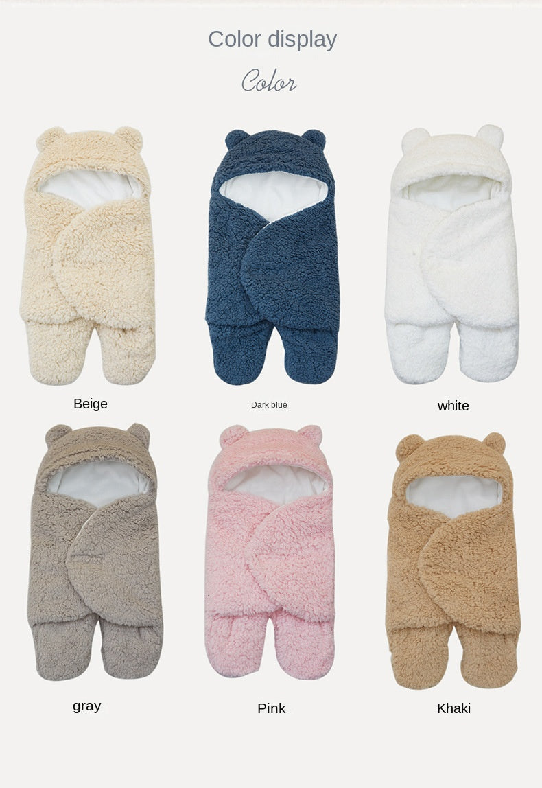 Infant Lamb Velvet Swaddle Blanket Anti-Startle