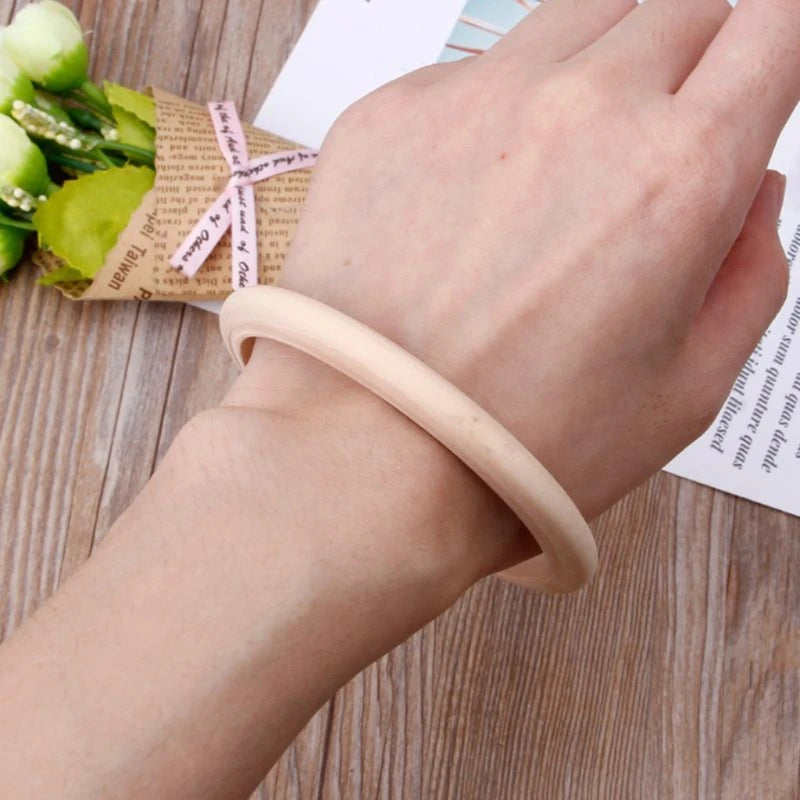 6pc Unfinished Wood Bangle Bracelets