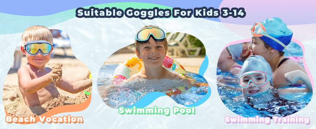 Children's Anti-fog Swimming Goggles w/ Earplugs