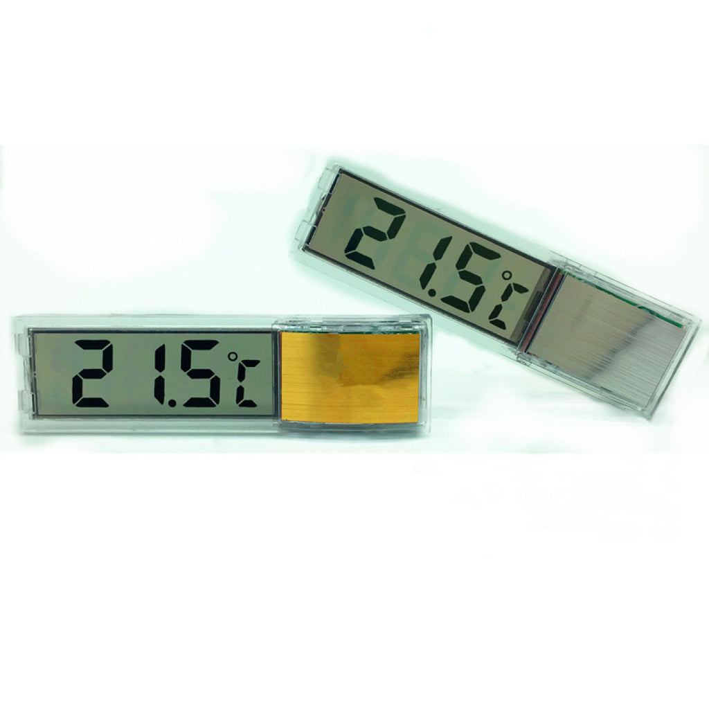 Digital LCD aquarium thermometer showing water temperature