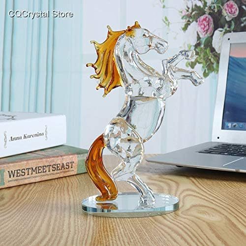 Crystal Glass Rearing Horse Statue detail