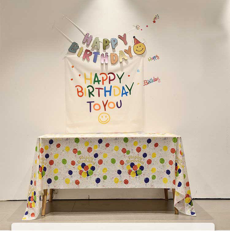 Balloon-Print PEVA Disposable Party Tablecloth