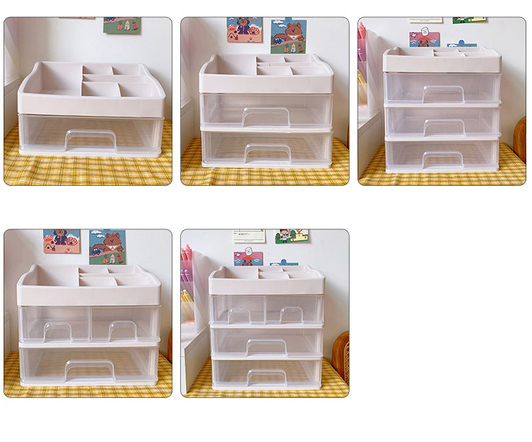 Ins Girl Heart Plastic Drawer Organizer
