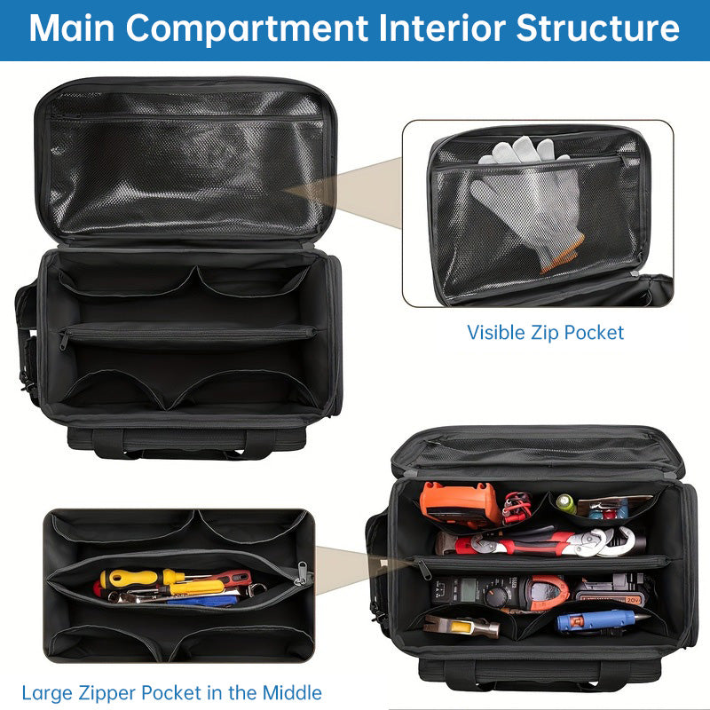 14 Heavy-Duty Tool Bags + Non-Slip Organizer