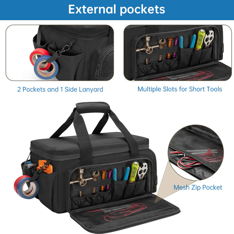 14 Heavy-Duty Tool Bags + Non-Slip Organizer