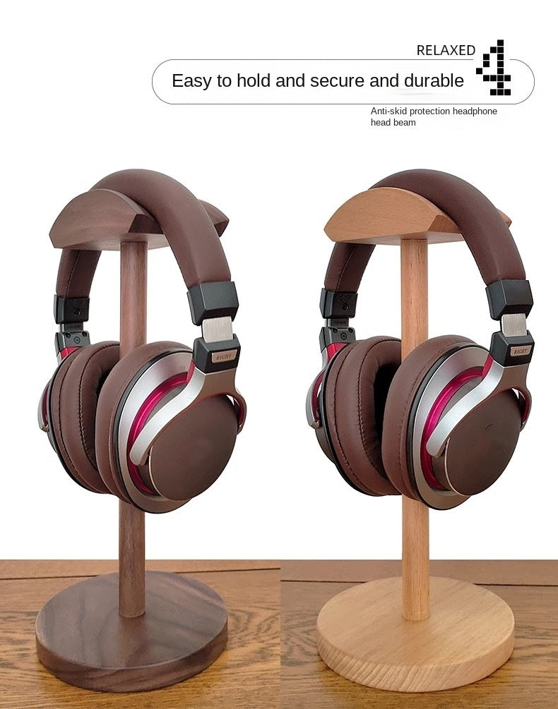 Wooden Headset Stand Desktop Earphone Rack
