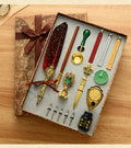 Antique Feather Dip Pen & Wax Seal Kit
