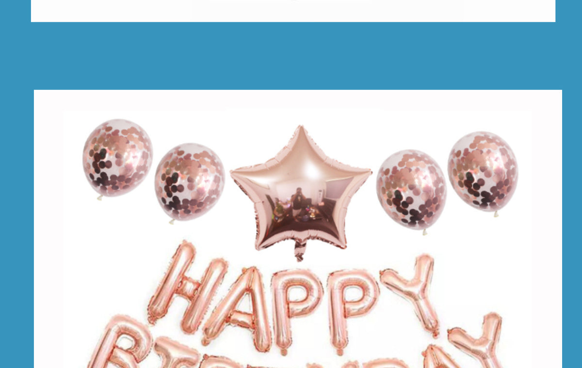 Happy Birthday Foil Letter Banner + Star Balloon Set