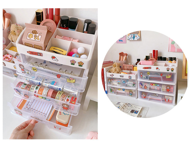 Ins Girl Heart Plastic Drawer Organizer