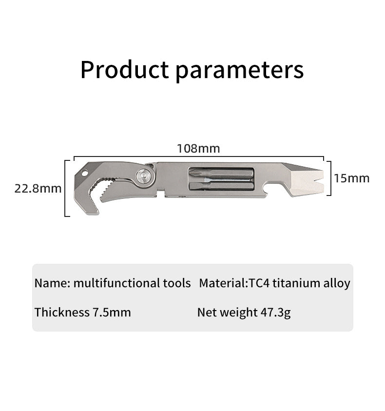 Titanium Alloy EDC Pocket Multi-Function Crowbar