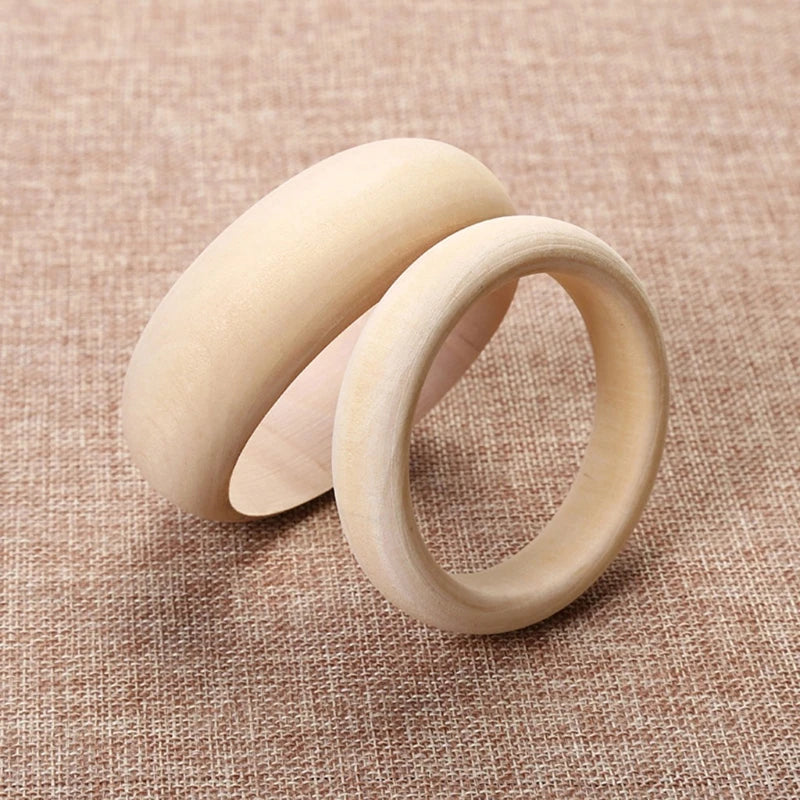 6pc Unfinished Wood Bangle Bracelets
