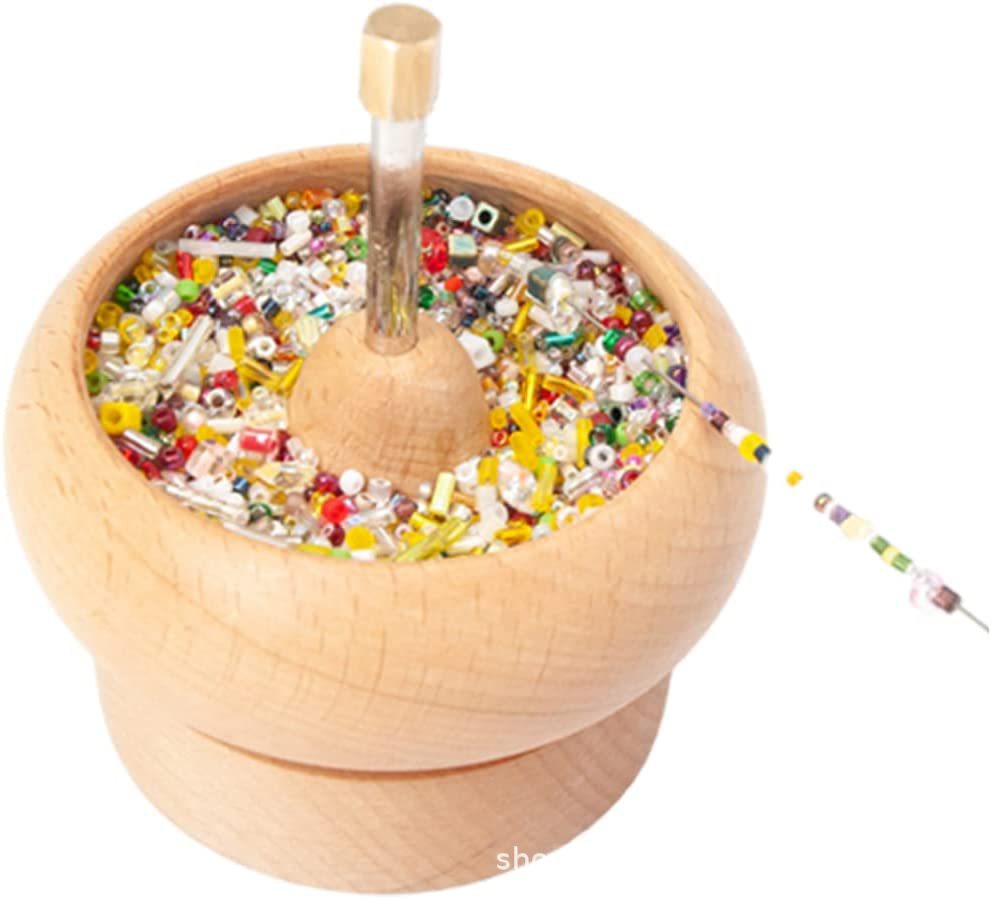 Wooden Bead Stringing Spinning Bowl Tool