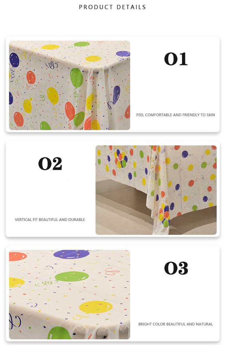 Balloon-Print PEVA Disposable Party Tablecloth