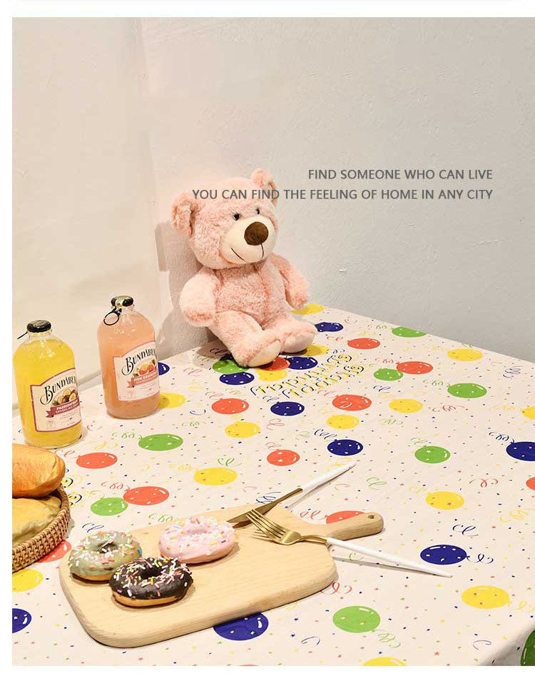 Balloon-Print PEVA Disposable Party Tablecloth