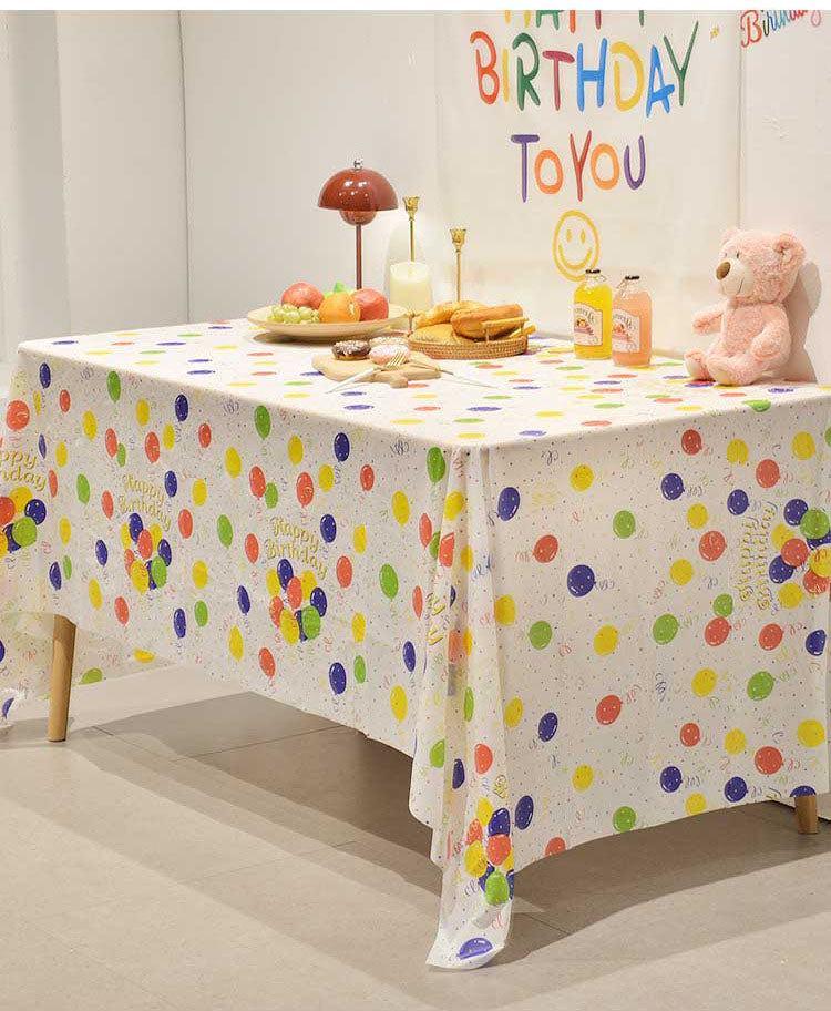 Balloon-Print PEVA Disposable Party Tablecloth